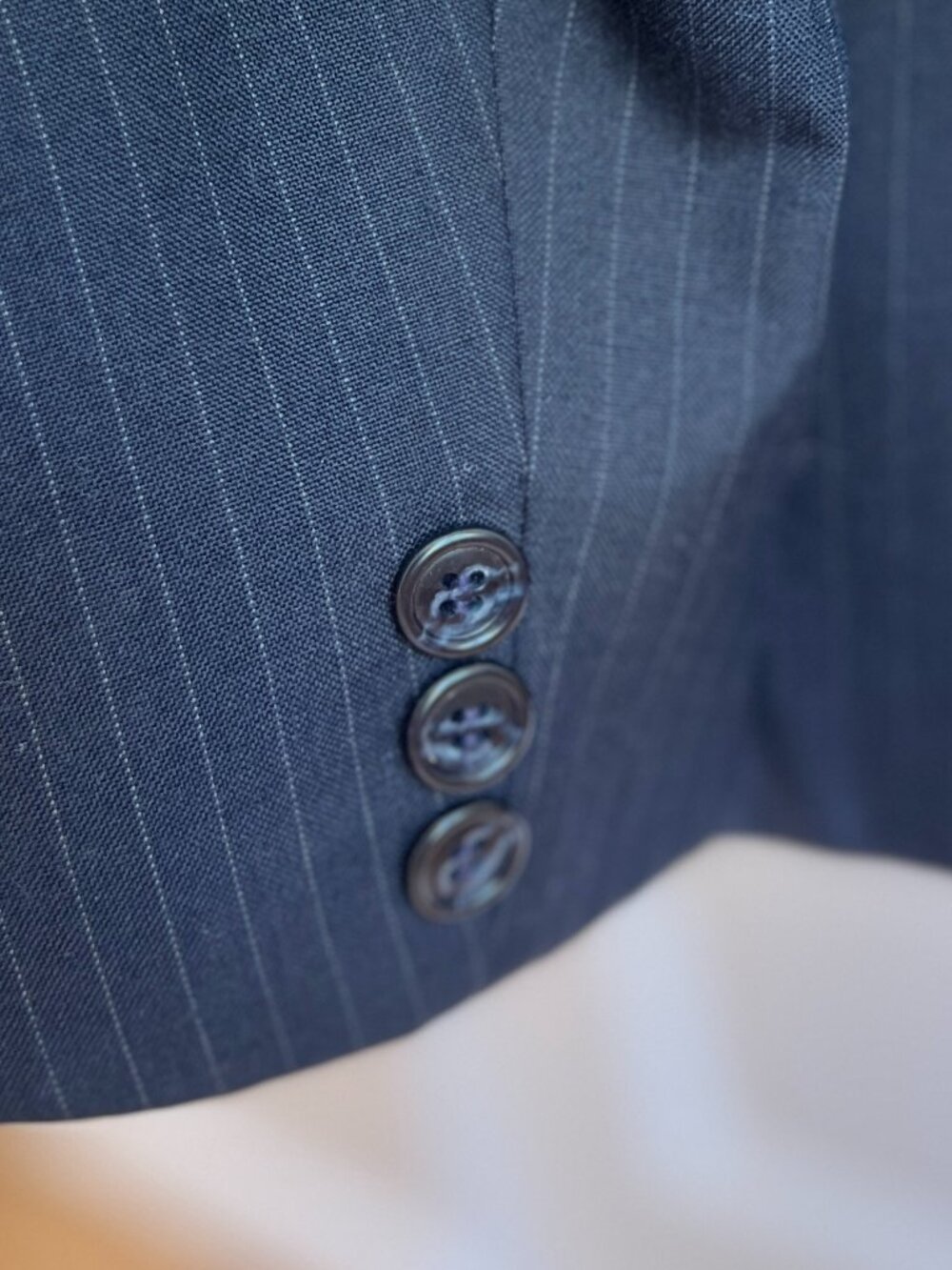 Women's Equestrian Hunt Coat Navy Blue with Light Blue Pinstripe Size 14 - Picture 5 of 12